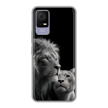 Силиконовый чехол на TCL 405 с принтом Лев кошки Силиконовый чехол на TCL 405 с принтом Лев кошки