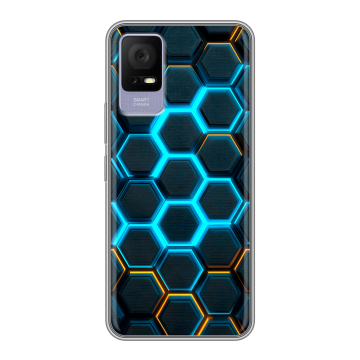 Силиконовый чехол на TCL 405 с принтом Неоновые соты Силиконовый чехол на TCL 405 с принтом Неоновые соты