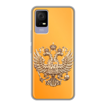 Силиконовый чехол на TCL 405 с принтом Герб Флаг России Силиконовый чехол на TCL 405 с принтом Герб Флаг России