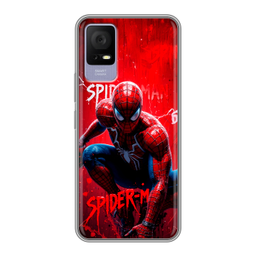 Силиконовый чехол на TCL 405 с принтом Spiderman Человек паук