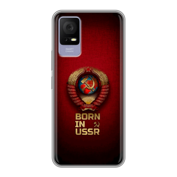 Силиконовый чехол на TCL 405 с принтом Флаг Герб СССР Силиконовый чехол на TCL 405 с принтом Флаг Герб СССР