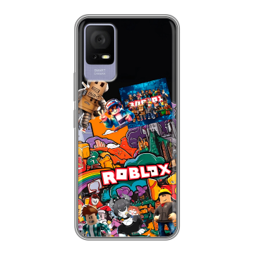 Силиконовый чехол на TCL 405 с принтом Roblox Роблокс