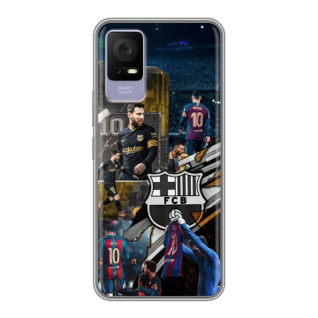 Силиконовый чехол на TCL 405 с принтом Messi Barcelona