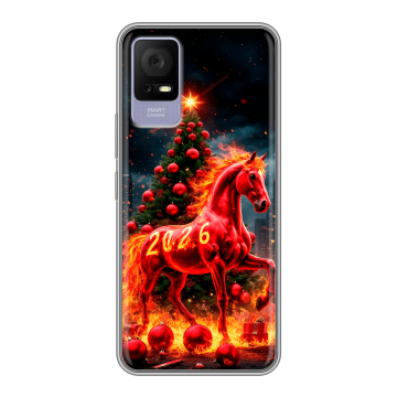 Силиконовый чехол на TCL 405 с принтом Новый год Силиконовый чехол на TCL 405 с принтом Новый год