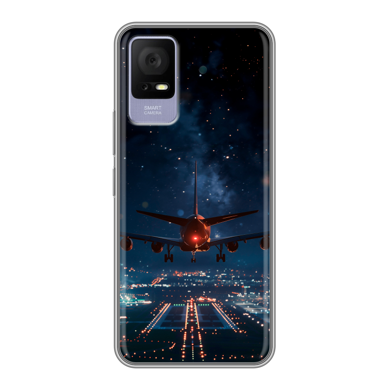 Силиконовый чехол на TCL 405 с принтом самолет Силиконовый чехол на TCL 405 с принтом самолет