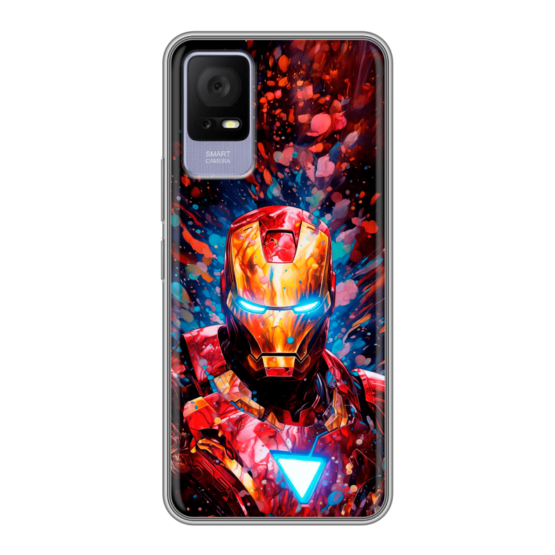 Силиконовый чехол на TCL 405 с принтом Железный человек Ironman Силиконовый чехол на TCL 405 с принтом Железный человек Ironman