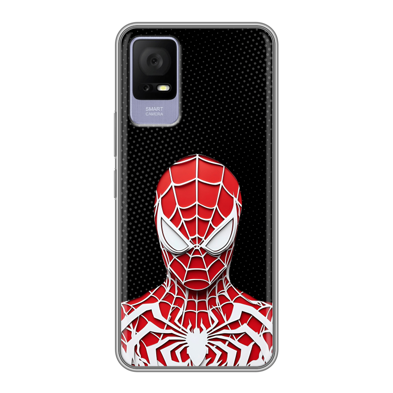 Силиконовый чехол на TCL 405 с принтом человек паук spiderman Силиконовый чехол на TCL 405 с принтом человек паук spiderman