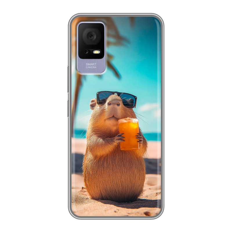 Силиконовый чехол на TCL 405 с принтом Капибара Силиконовый чехол на TCL 405 с принтом Капибара