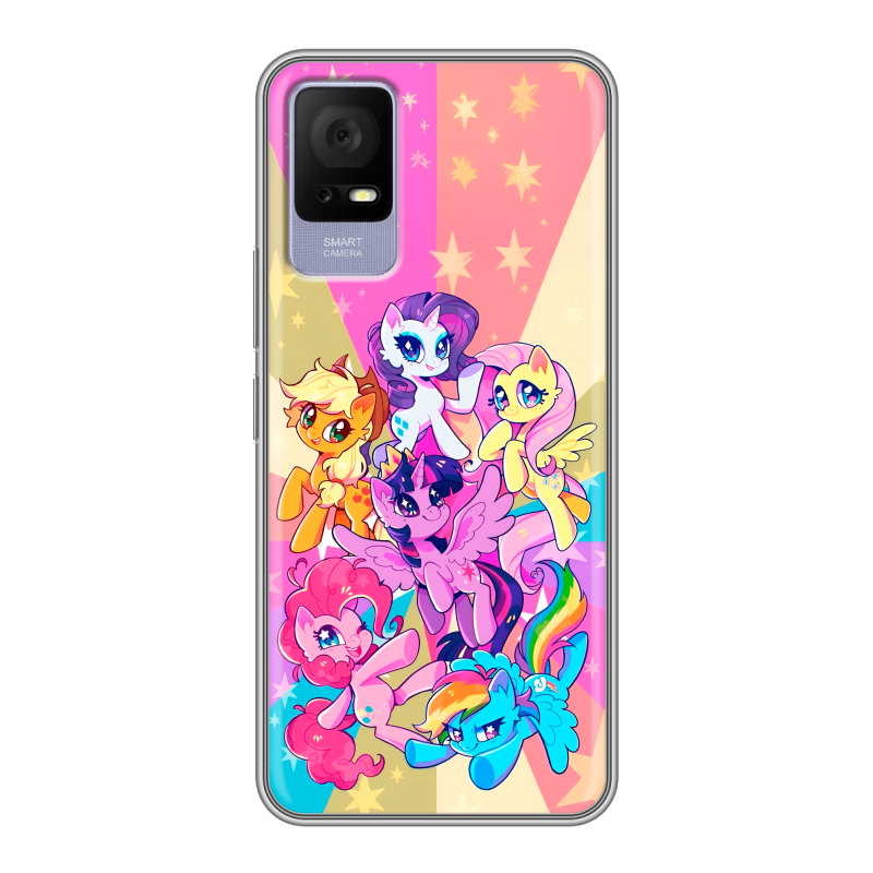 Силиконовый противоударный чехол на TCL 405 с принтом My little pony Дружба чудо Силиконовый противоударный чехол на TCL 405 с принтом My little pony Дружба чудо