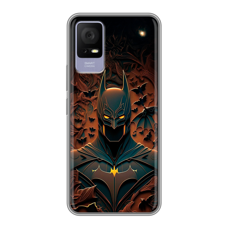 Силиконовый противоударный чехол на TCL 405 с принтом Batman Бэтмен Силиконовый противоударный чехол на TCL 405 с принтом Batman Бэтмен