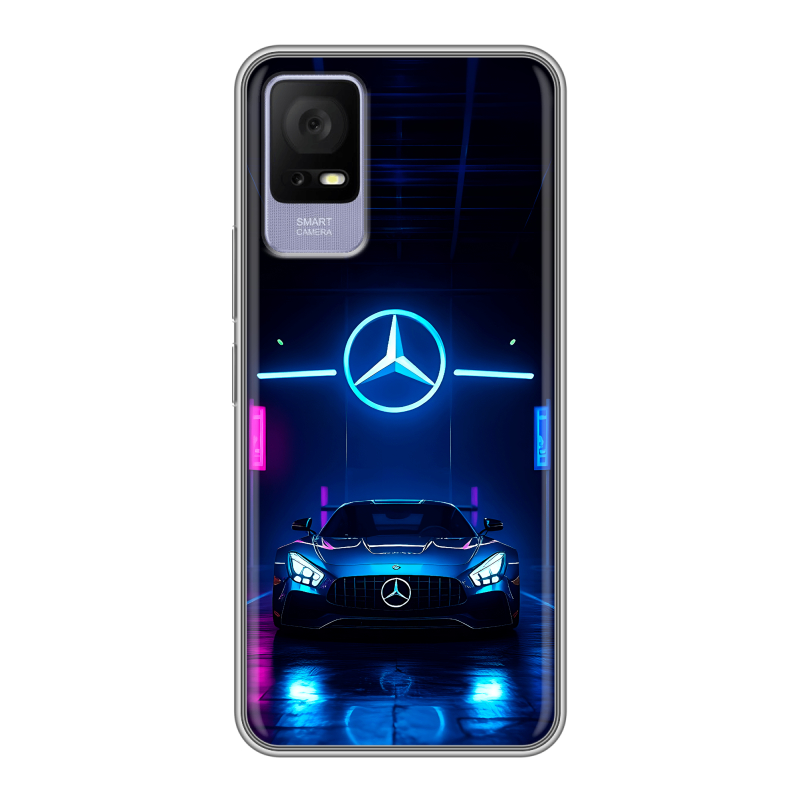 Силиконовый противоударный чехол на TCL 405 с принтом Mercedes Мерседес Силиконовый противоударный чехол на TCL 405 с принтом Mercedes Мерседес