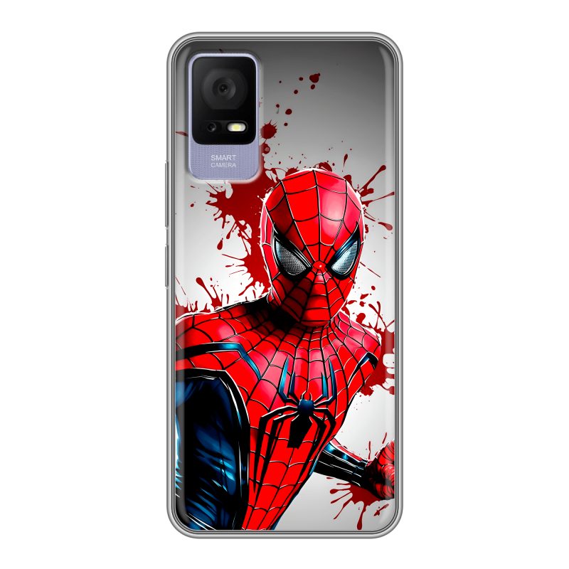 Силиконовый противоударный чехол на TCL 405 с принтом Spiderman Человек паук Силиконовый противоударный чехол на TCL 405 с принтом Spiderman Человек паук