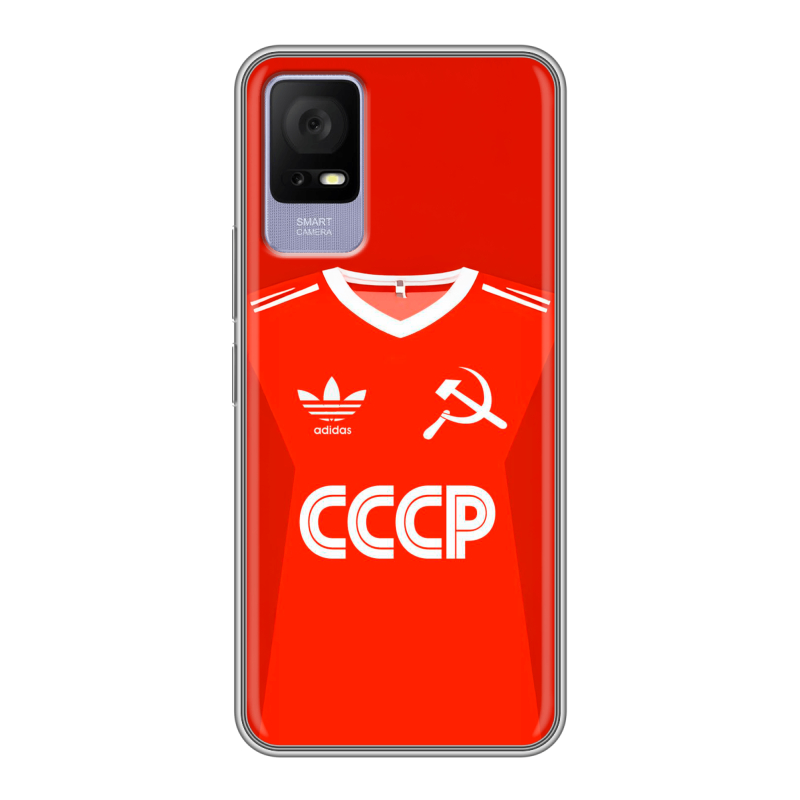 Силиконовый противоударный чехол на TCL 405 с принтом Флаг Герб СССР Силиконовый противоударный чехол на TCL 405 с принтом Флаг Герб СССР