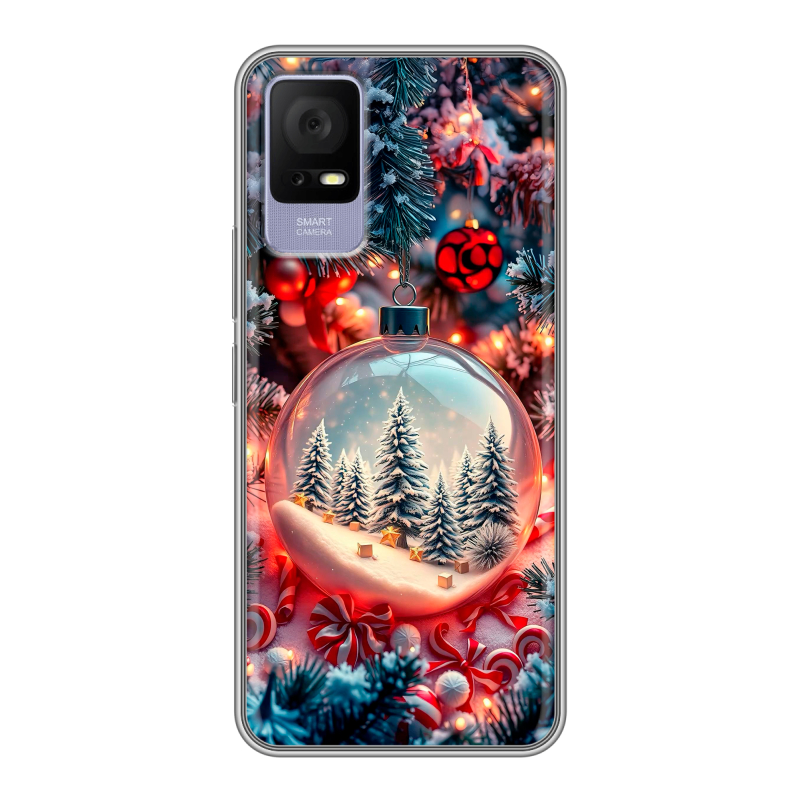 Силиконовый чехол на TCL 405 с принтом Новый год Силиконовый чехол на TCL 405 с принтом Новый год