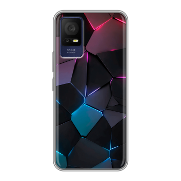 Силиконовый чехол на TCL 408 с принтом Геометрия неона Силиконовый чехол на TCL 408 с принтом Геометрия неона