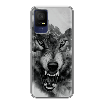 Силиконовый чехол на TCL 408 с принтом Волк Силиконовый чехол на TCL 408 с принтом Волк