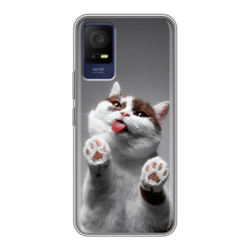 Силиконовый чехол на TCL 408 с принтом Коты Силиконовый чехол на TCL 408 с принтом Коты