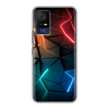Силиконовый чехол на TCL 408 с принтом Абстракция неон Силиконовый чехол на TCL 408 с принтом Абстракция неон