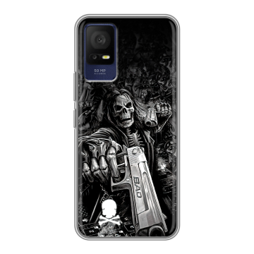 Силиконовый чехол на TCL 408 с принтом Скелет Силиконовый чехол на TCL 408 с принтом Скелет