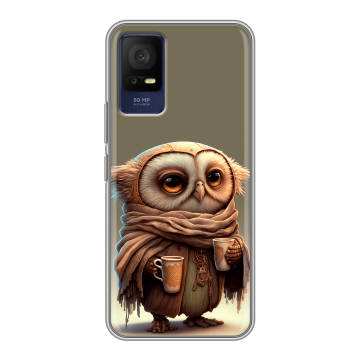 Силиконовый чехол на TCL 408 с принтом Сова Силиконовый чехол на TCL 408 с принтом Сова