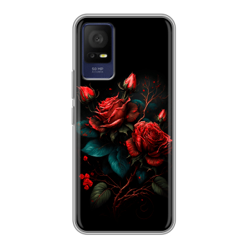 Силиконовый чехол на TCL 408 с принтом Розы красные Силиконовый чехол на TCL 408 с принтом Розы красные