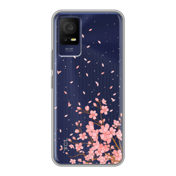 Силиконовый чехол на TCL 408 с принтом Ветка сакуры Силиконовый чехол на TCL 408 с принтом Ветка сакуры