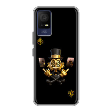 Силиконовый чехол на TCL 408 с принтом Золотой скрудж макдак Силиконовый чехол на TCL 408 с принтом Золотой скрудж макдак