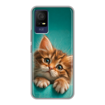Силиконовый чехол на TCL 408 с принтом котенок