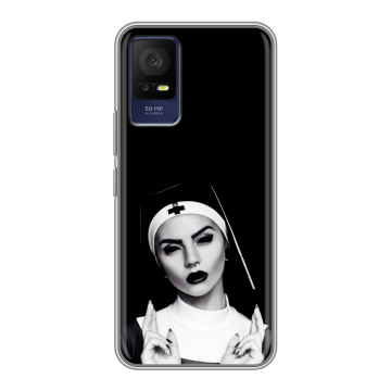 Силиконовый чехол на TCL 408 с принтом монашка Силиконовый чехол на TCL 408 с принтом монашка