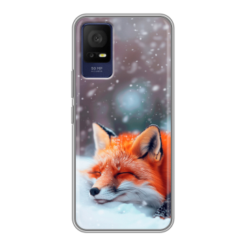 Силиконовый чехол на TCL 408 с принтом лиса Силиконовый чехол на TCL 408 с принтом лиса