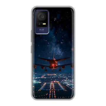 Силиконовый чехол на TCL 408 с принтом самолет Силиконовый чехол на TCL 408 с принтом самолет