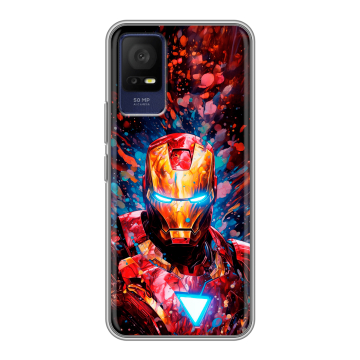 Силиконовый чехол на TCL 408 с принтом Железный человек Ironman Силиконовый чехол на TCL 408 с принтом Железный человек Ironman