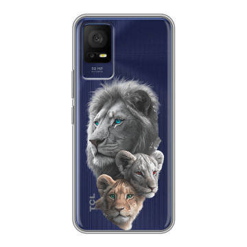 Силиконовый чехол на TCL 408 с принтом Львы Силиконовый чехол на TCL 408 с принтом Львы