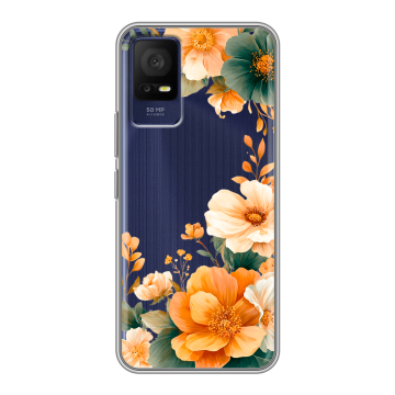Силиконовый чехол на TCL 408 с принтом Цветы принт Силиконовый чехол на TCL 408 с принтом Цветы принт