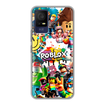 Силиконовый чехол на TCL 408 с принтом Roblox Роблокс