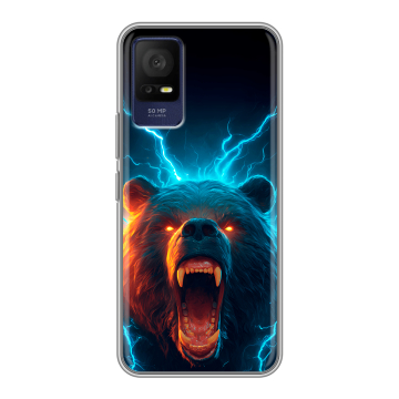 Силиконовый чехол на TCL 408 с принтом Медведь Силиконовый чехол на TCL 408 с принтом Медведь