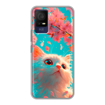 Силиконовый чехол на TCL 408 с принтом Красивый кот Силиконовый чехол на TCL 408 с принтом Красивый кот