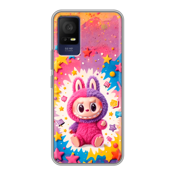 Силиконовый чехол на TCL 408 с принтом Labubu Лабубу