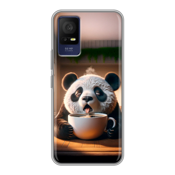 Силиконовый чехол на TCL 408 с принтом смешная панда Силиконовый чехол на TCL 408 с принтом смешная панда