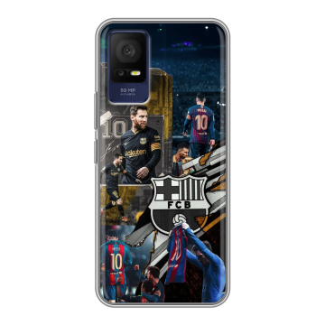 Силиконовый чехол на TCL 408 с принтом Messi Barcelona Силиконовый чехол на TCL 408 с принтом Messi Barcelona
