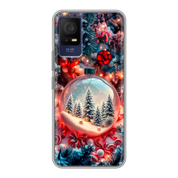 Силиконовый чехол на TCL 408 с принтом Новый год Силиконовый чехол на TCL 408 с принтом Новый год