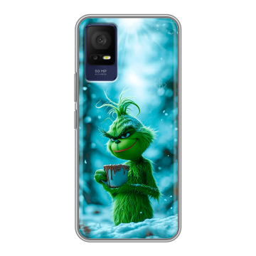 Силиконовый чехол на TCL 408 с принтом Новый год гринч Силиконовый чехол на TCL 408 с принтом Новый год гринч