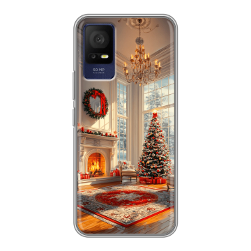 Силиконовый чехол на TCL 408 с принтом Новый год Силиконовый чехол на TCL 408 с принтом Новый год