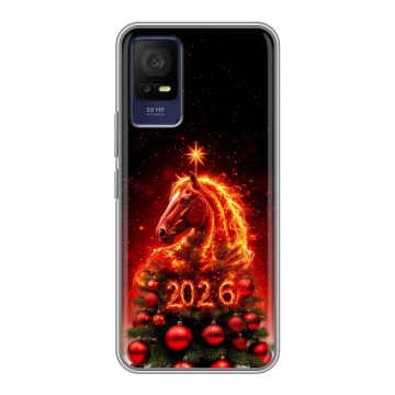 Силиконовый чехол на TCL 408 с принтом Новый год Силиконовый чехол на TCL 408 с принтом Новый год