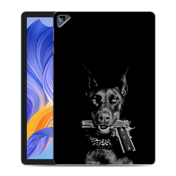 Силиконовый чехол на планшета Huawei Honor Pad X8 с принтом Доберман и пистолет Силиконовый чехол на планшета Huawei Honor Pad X8 с принтом Доберман и пистолет