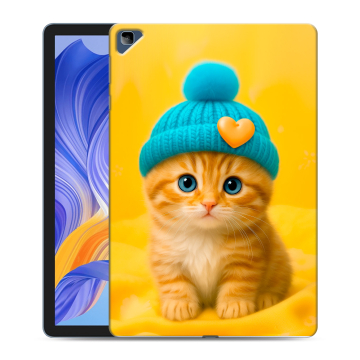 Силиконовый чехол на Huawei Honor Pad X8 с принтом Котенок в шапке