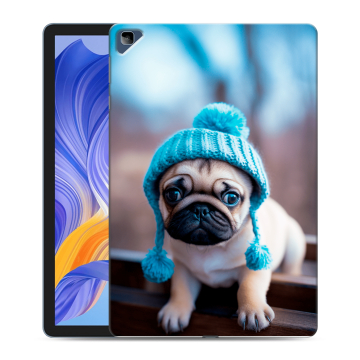 Силиконовый чехол на Huawei Honor Pad X8 с принтом Мопс в шапке Силиконовый чехол на Huawei Honor Pad X8 с принтом Мопс в шапке
