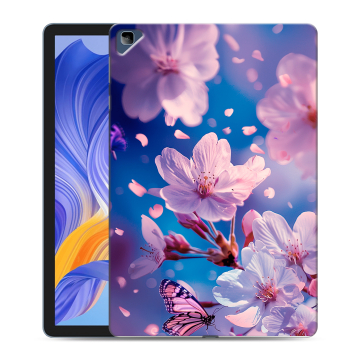 Силиконовый чехол на Huawei Honor Pad X8 с принтом цветы бабочки Силиконовый чехол на Huawei Honor Pad X8 с принтом цветы бабочки