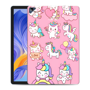Силиконовый чехол на Huawei Honor Pad X8 с принтом Единороги и радуга
