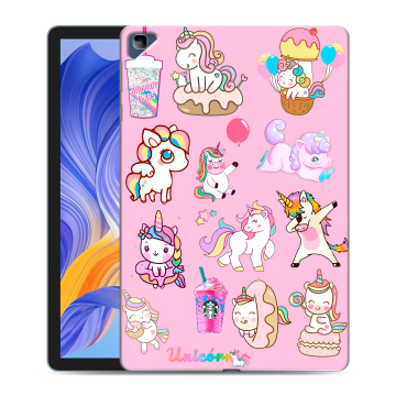 Силиконовый чехол на Huawei Honor Pad X8 с принтом розовые единороги Силиконовый чехол на Huawei Honor Pad X8 с принтом розовые единороги